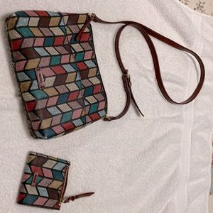 Fossil crossbody with matching wallet